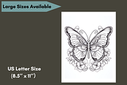 Flowers and Butterfly Coloring Book, an Animal Illustration by LA Design (Thumbnail 9 of 10)