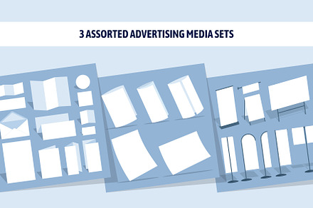 3 Assorted advertising media sets