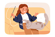 Daily routine of school girl kid set, a Person Illustration by Good Studio (Thumbnail 13 of 13)