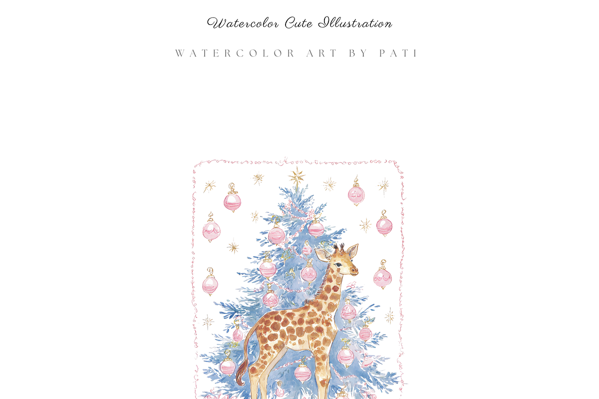 Cute Giraffe Clipart Pack, a Decorative Illustration by Pati Paints (Photo 7 of 11)