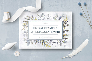 Floral wedding cards set