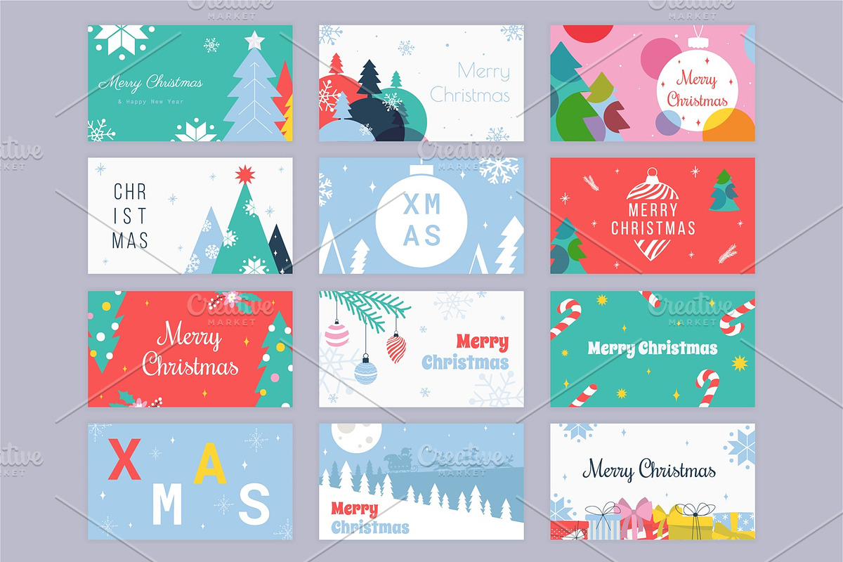 Merry Christmas Cover Templates, a Seasonal Illustration by alexdndz (Photo 5 of 11)