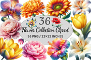 Watercolor Flower Collection Clipart, a Graphic by CitraGraphics (Thumbnail 1 of 5)