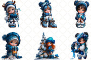 Winter Girl Clipart, an Illustration by Black Bird Studio (Thumbnail 4 of 6)