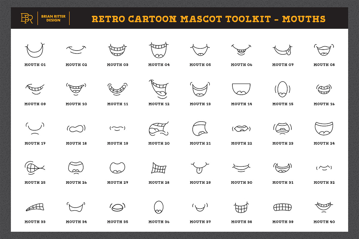 Retro Cartoon Mascot Toolkit, a Brush Add-On by Brian Ritter Design (Photo 9 of 13)