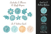 Vintage Blue Dahlia Clipart Vectors, an Illustration by Amanda Ilkov (Thumbnail 3 of 4)