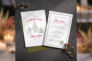Wedding Invitation QR Code bd003, an Invitation Template by TyphoonStudio