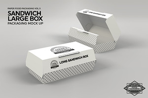 Large Sandwich Box Packaging Mockup