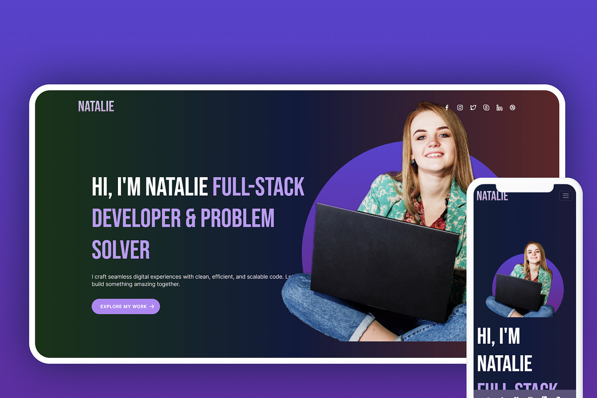 Natalie – Developer Portfolio HTML, a HTML Template by TemplatesJungle (Photo 1 of 3)