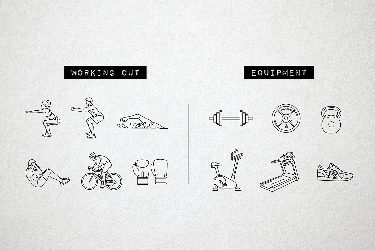 46 Fitness Icons - Exercise, Sports, an Icon by Hatch Design Workshop (Photo 6 of 10)