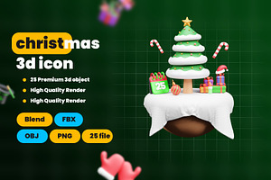 Christmas 3d Illustration Icon Pack