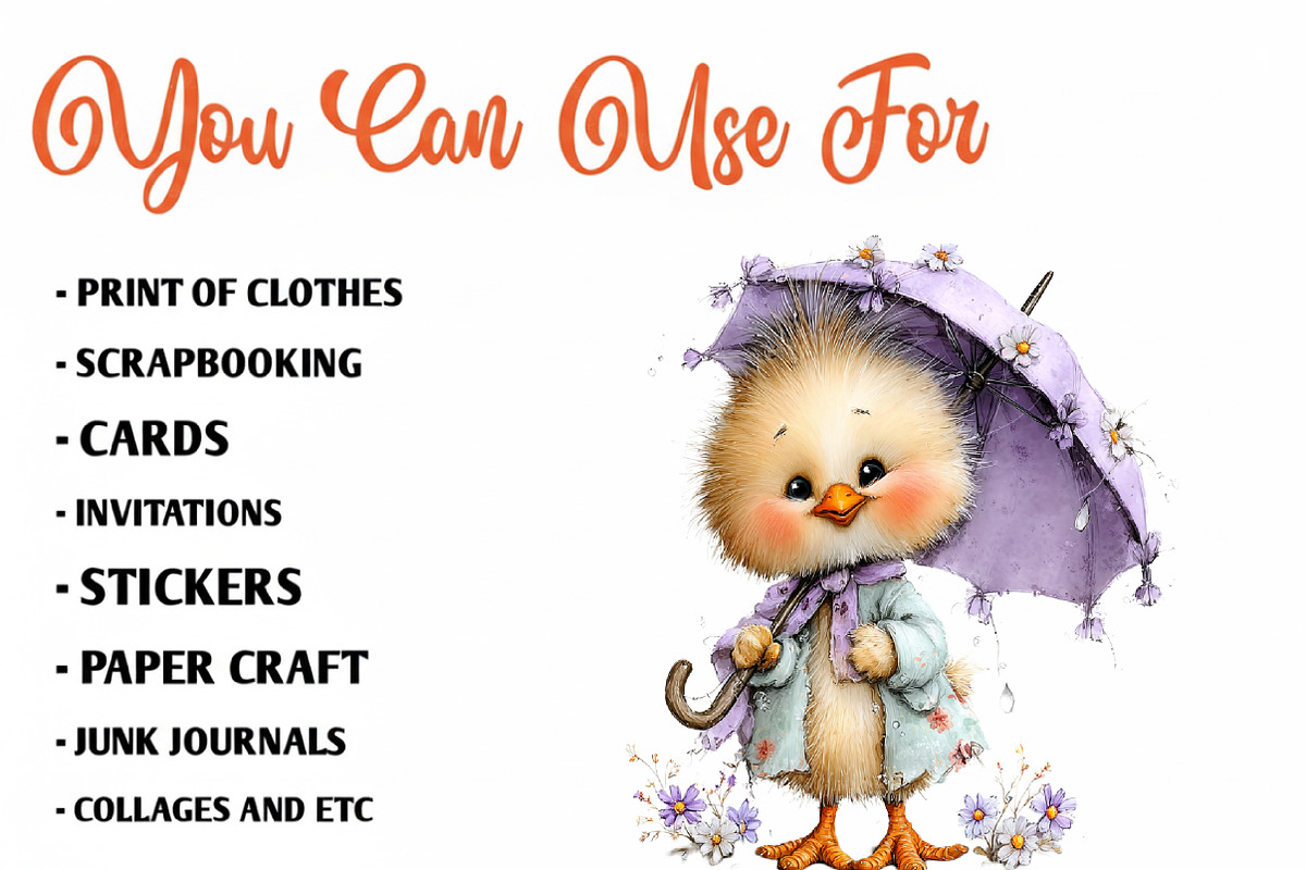 Summer Funny Chick Clipart, an Illustration by CreationArt (Photo 2 of 7)
