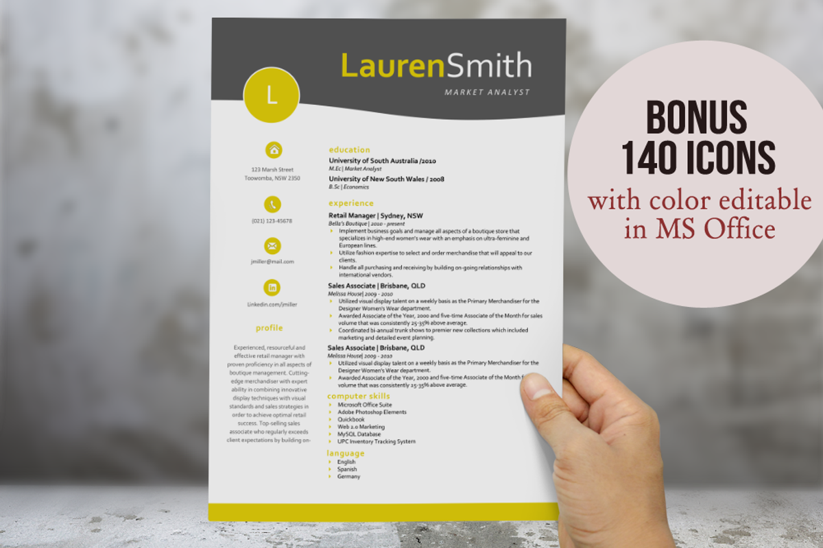 Citrus curve modern resume, a Resume Template by Inkpower (Photo 1 of 5)