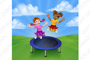 Kids Jumping On A Round Cartoon, an Education Illustration by Christos Georghiou