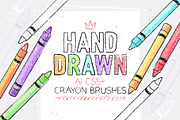 Hand Drawn Crayon Brushes, a Brush Add-On by Side Project (Thumbnail 1 of 6)