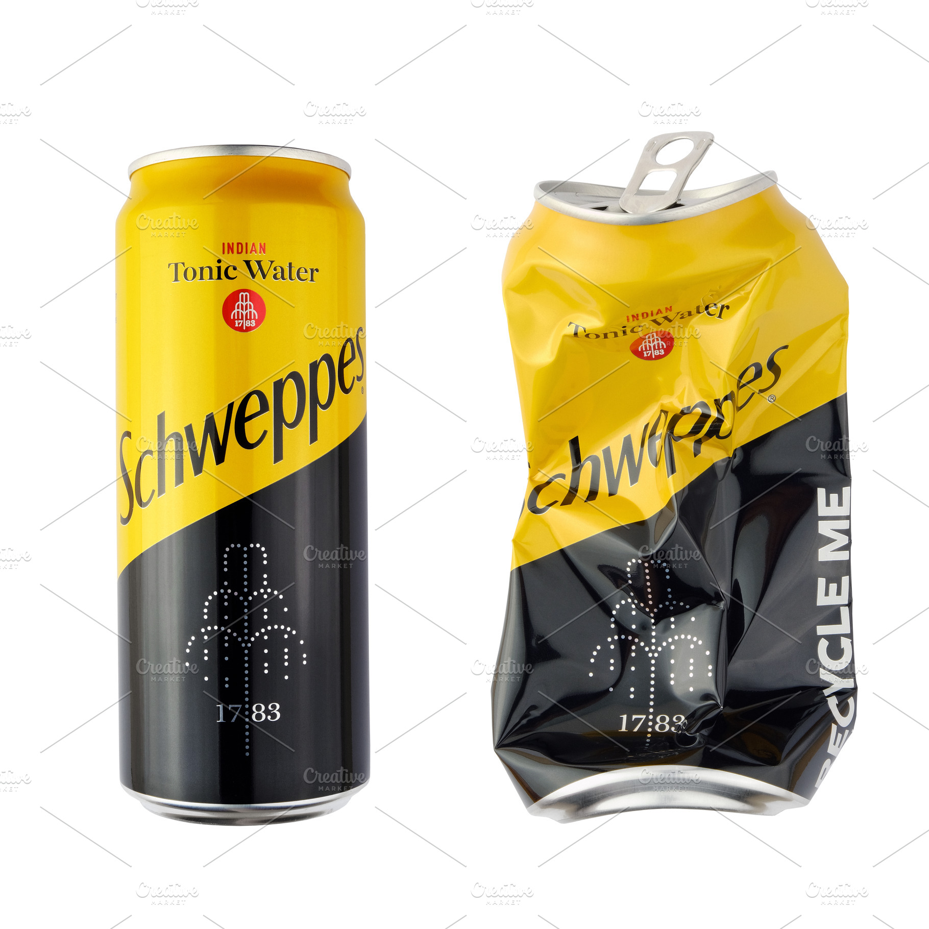 Schweppes tonic water can isolated, a Food & Drink Photo by BOOCYS