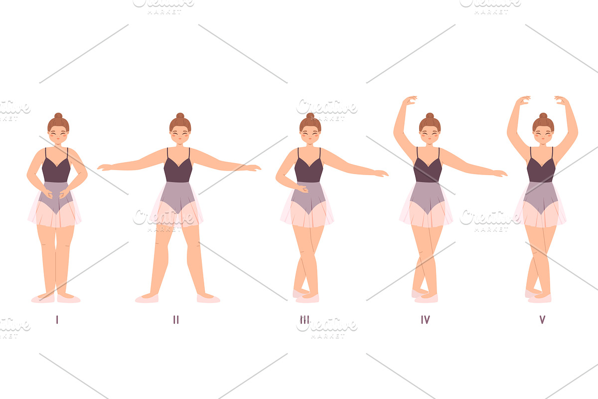 Basic ballet position. Young girl, a Graphic by Valerie Bodnar