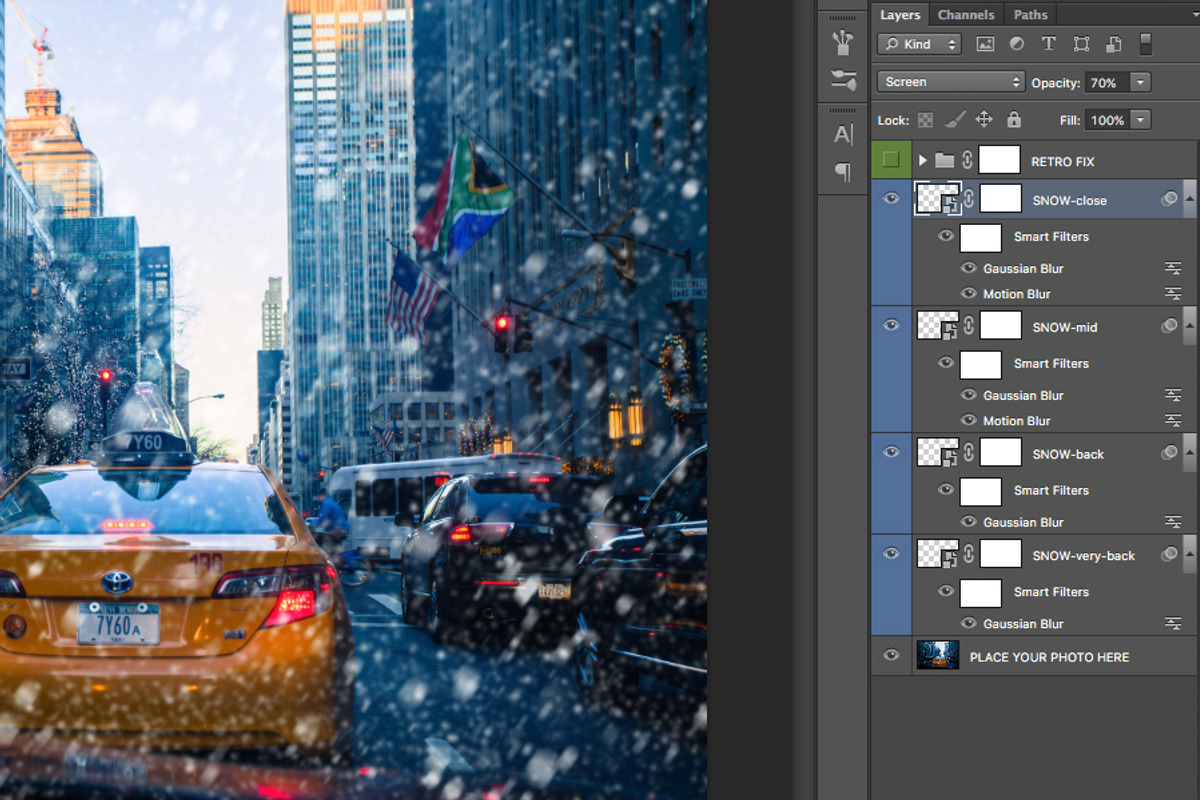 Snowfall photo overlay, a Layer Style Add-On by 1baranov (Photo 2 of 4)