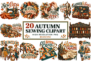 Autumn Sewing Clipart Bundle, an Object Graphic by Colorsfav (Thumbnail 1 of 7)