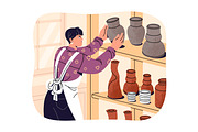 People do ceramics. Pottery workshop, a Person Illustration by PaperTrident (Thumbnail 8 of 11)