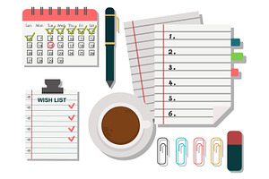 Vector Notebook Agenda Business Note Plan Work Reminder Planner Organizer Illustration.