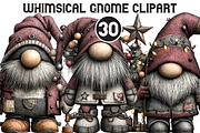 Whimsical Gnome Clipart, an Illustration by Black Bird Studio (Thumbnail 1 of 6)