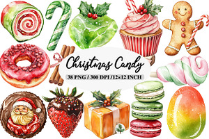 Christmas Candy Sublimation Clipart, an Illustration by Daily.Designs