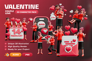Valentine Couple 3D Character Pack, a Characters & Person 3D Model by Haps Space