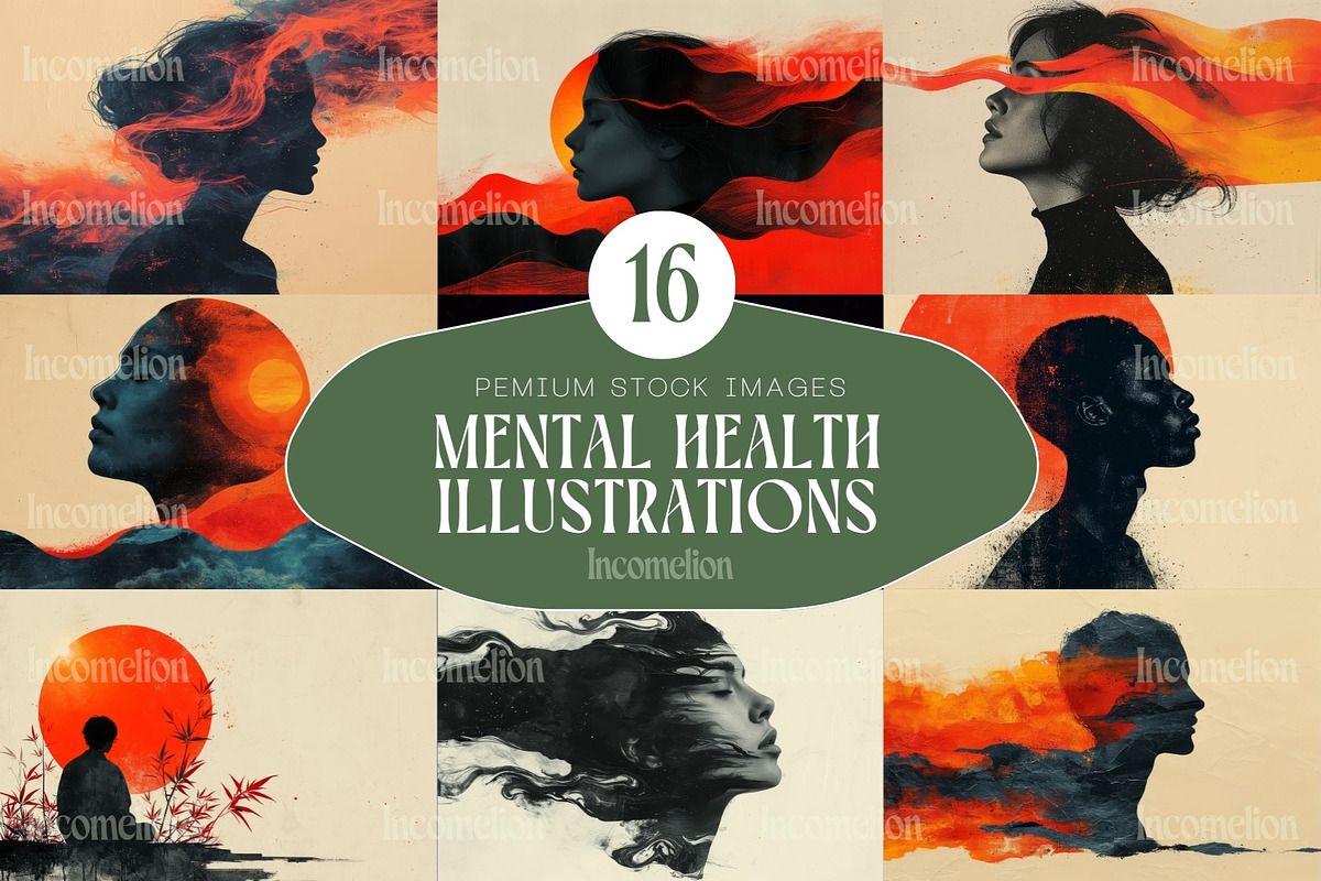 15 Mental Health Illustrations, a Healthcare Illustration by Incomelion (Photo 1 of 6)