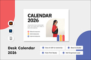 Desk Calendar 2026 Design V1, a Stationery Template by twinstd (Thumbnail 1 of 3)
