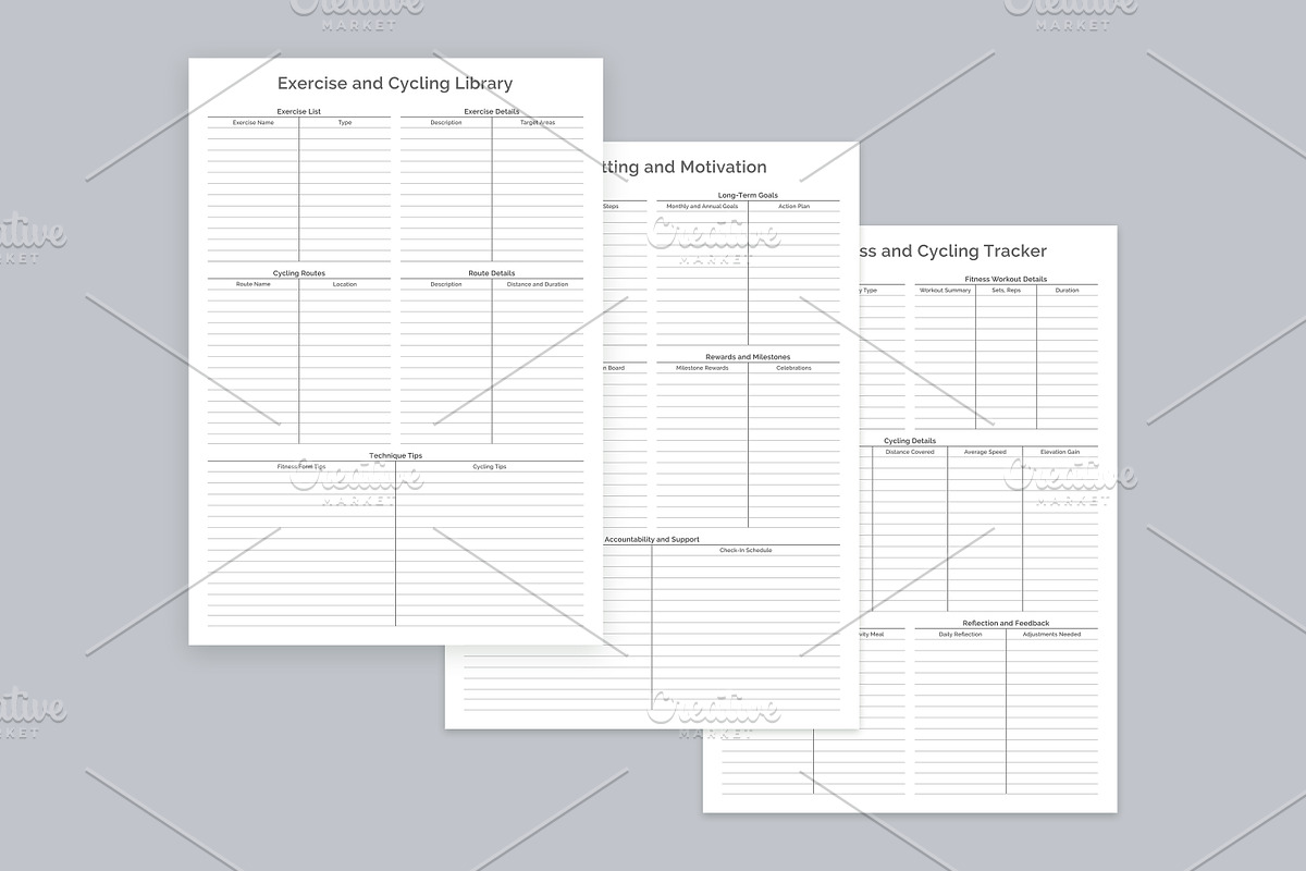 Fitness Planner Pages Set V-10, a Stationery Template by shahsoft (Photo 2 of 3)