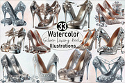 Silver Luxury Heels  Sublimation Cl, an Illustration by SVGArt (Thumbnail 1 of 8)