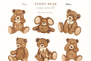 Teddy Bear. Vintage Watercolor, an Animal Illustration by Ooh Lily (Thumbnail 8 of 19)