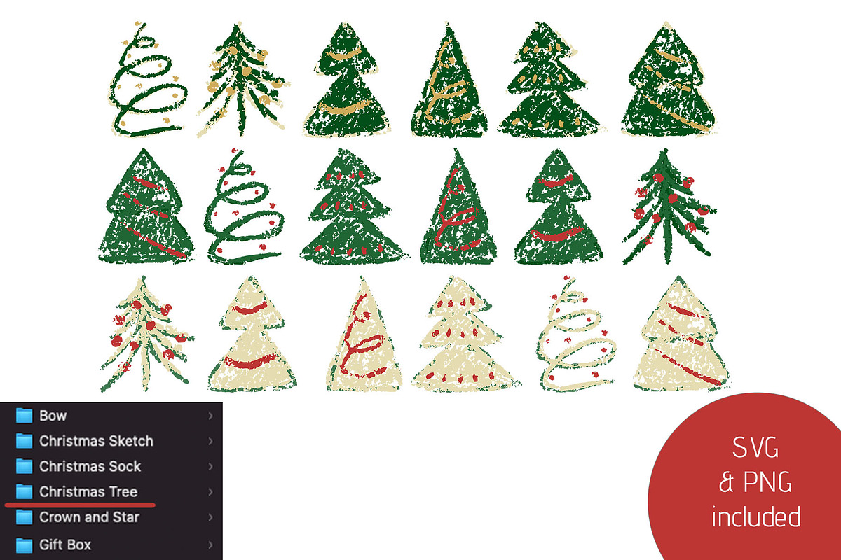 Crayon Christmas. Chalk Texture SVG, an Object Graphic by MariiaVD (Photo 5 of 8)