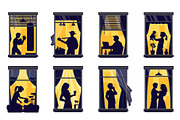 Life scenes with people silhouettes, a Person Illustration by Vector Tradition (Thumbnail 1 of 3)