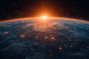 Sunrise over Earth captured from spa, a Photo by Tanuart