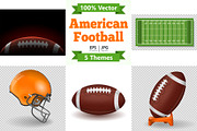 American Football Objects and Poster, an Object Illustration by TAlex (Thumbnail 1 of 6)