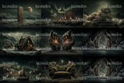 30 Nordic Fantasy Backgrounds, a Decorative Illustration by Incomelion (Thumbnail 2 of 13)