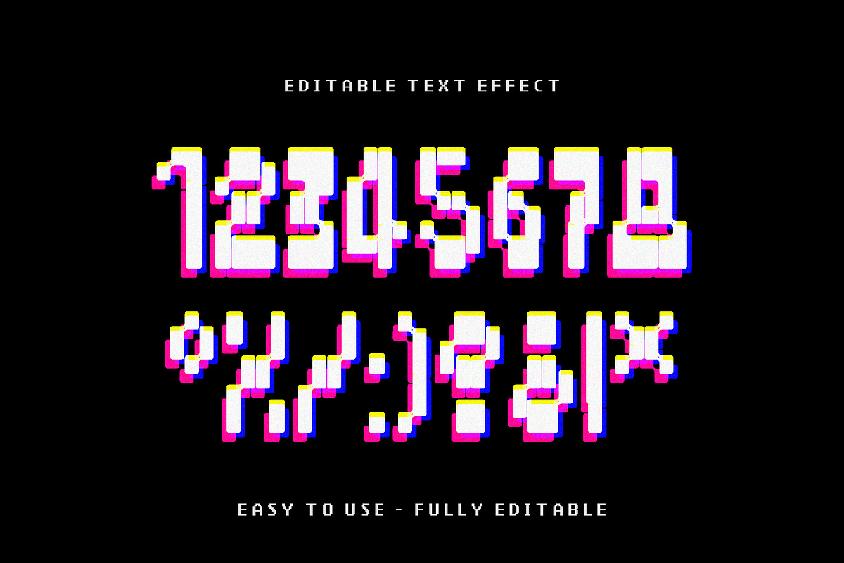 Retro Glitch Pixel Text Effect preview 2