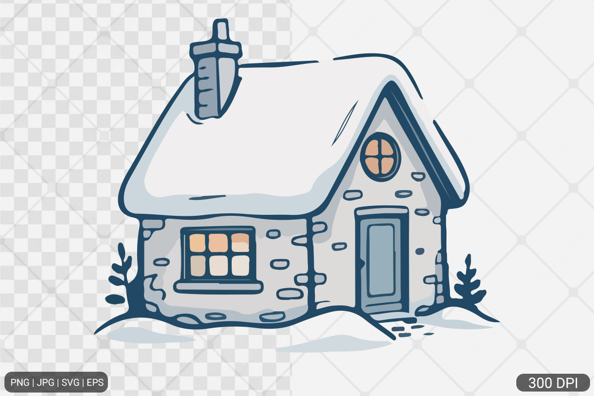 Winter Cottage Hand Drawn Bundle, a Photo by Actual Pixel (Photo 8 of 8)