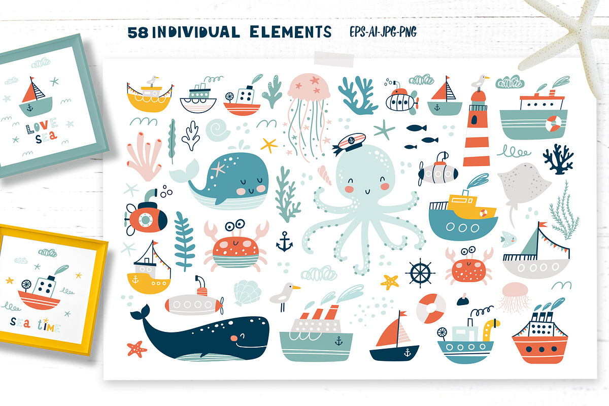 Hello Ocean set, a Texture Illustration by Ekaterina (Photo 2 of 12)