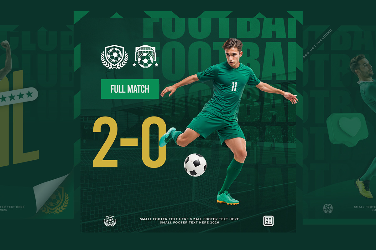 Soccer Social Media Posts PSD Set, a Social Media Template by iHemalaya (Photo 3 of 6)