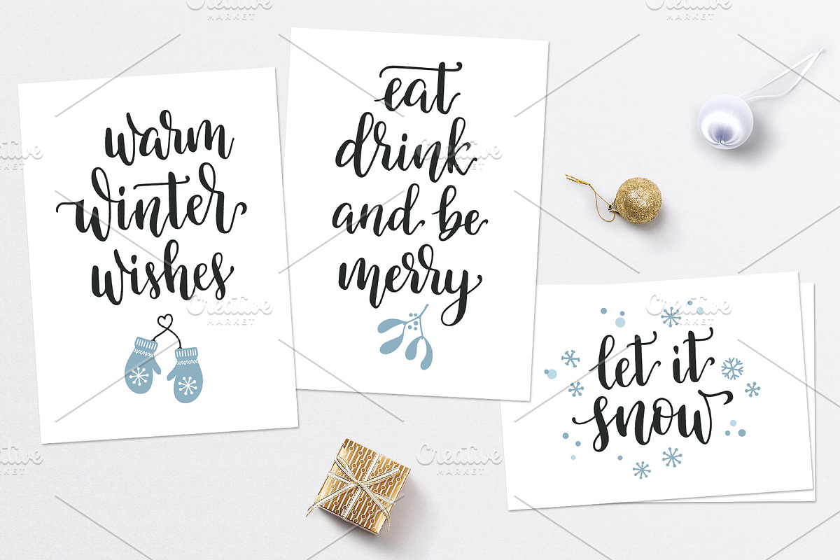 Winter season hand lettering bundle, a Graphic by InkySplash (Photo 2 of 6)