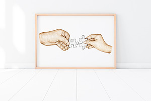 My Puzzle Lovers Couple Holding Hand