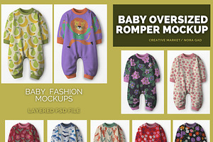 Baby oversized Romper Mockup
