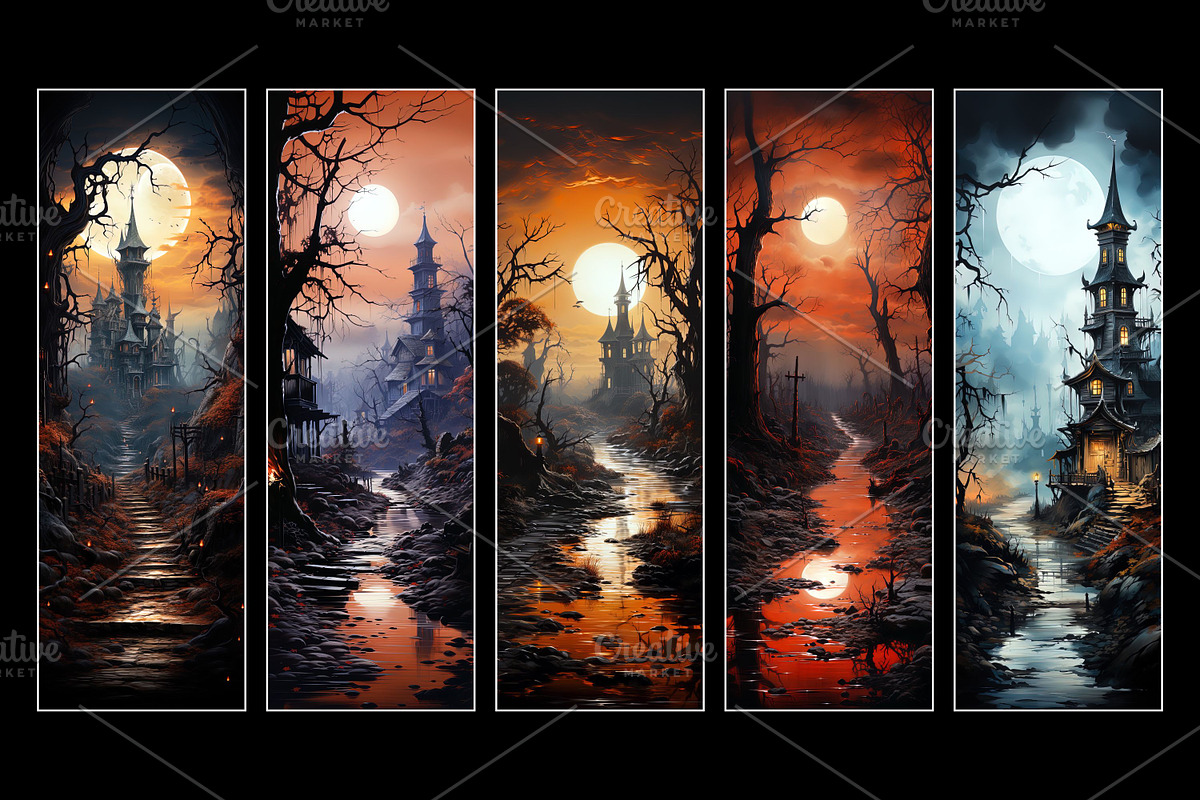 Halloween Fantasy Bookmarks, an Illustration by Art's and patterns (Photo 2 of 3)