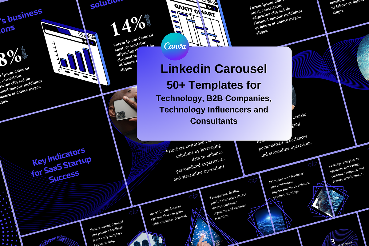 Linkedin Carousel Post Bundle, a Social Media Template by GrowthHackingStudio (Photo 1 of 8)