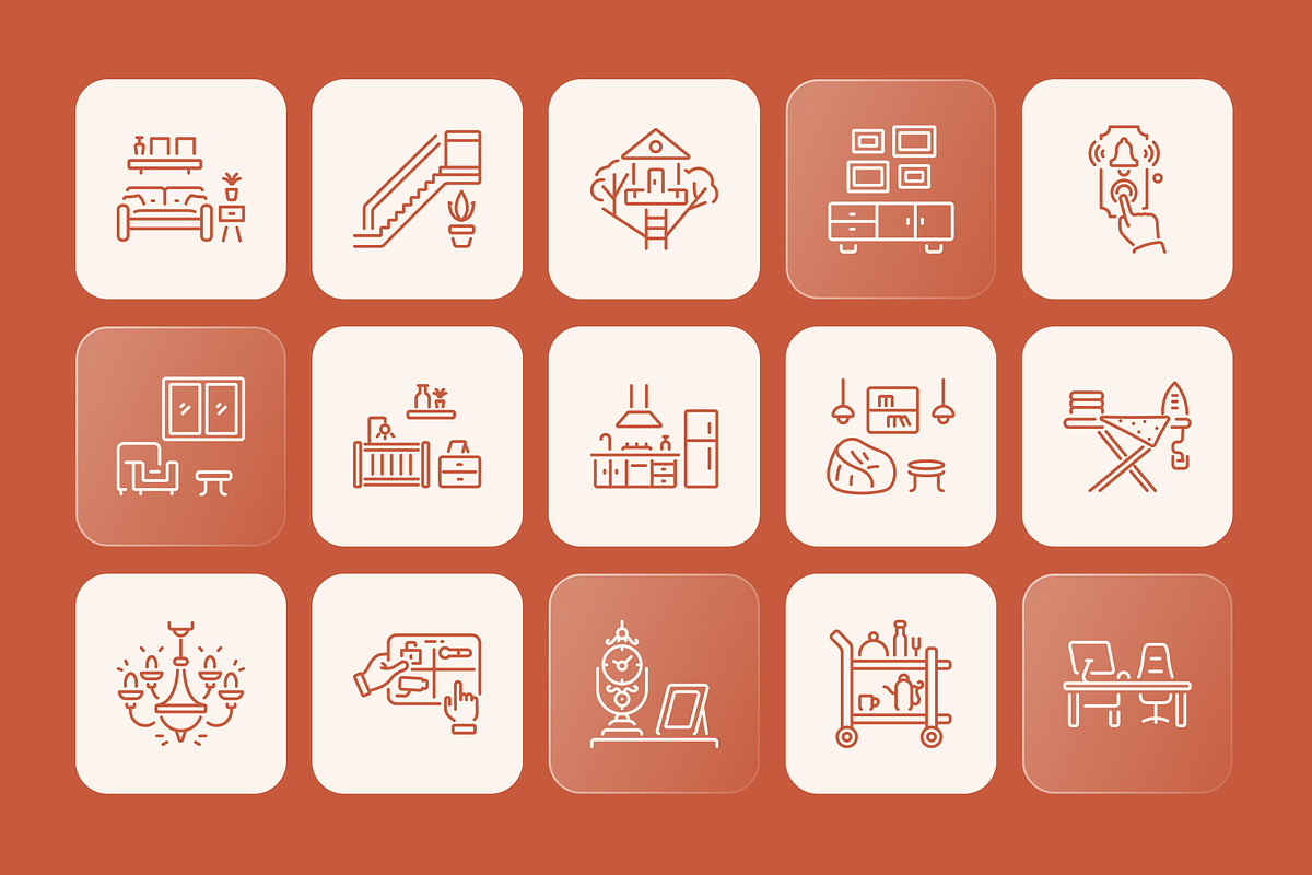Housing and Interior Icons Set, an Outline Icon by Prosymbols (Photo 6 of 7)
