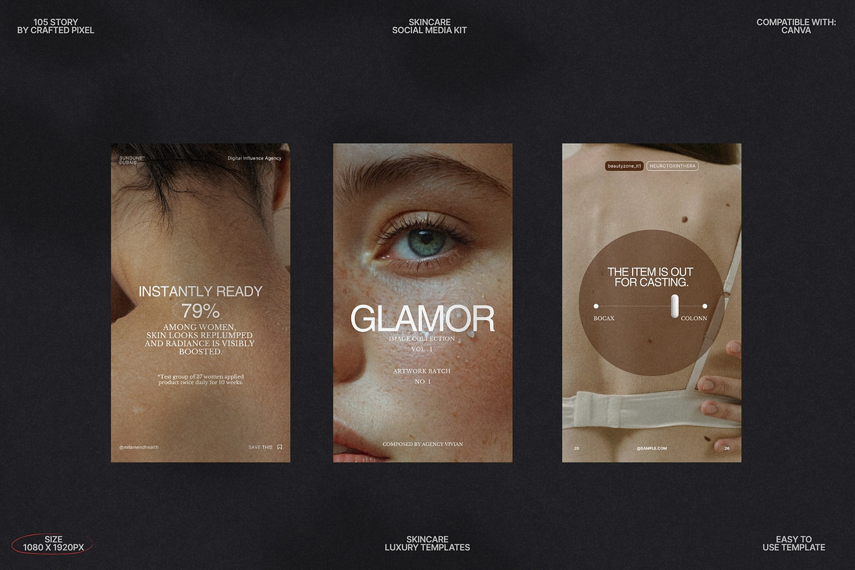 Calm Skincare Stories for Canva preview 8