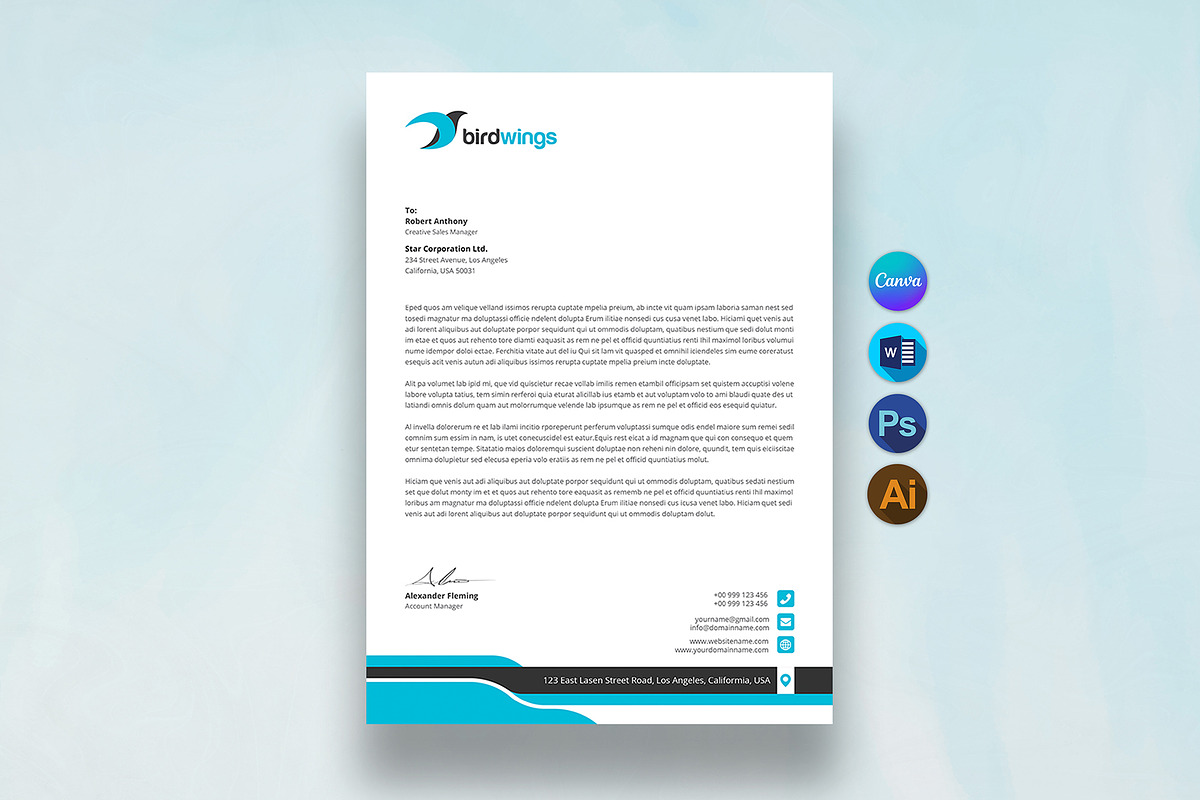 Letterhead Template, a Stationery Template by DesignDevisers (Photo 1 of 10)